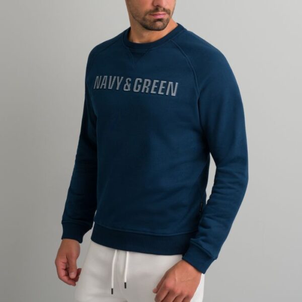 Navy & Green Μπλούζα Φούτερ Λαιμόκοψη - Image 3