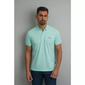 Navy & Green Μονόχρωμο Μπλουζάκι Πόλο