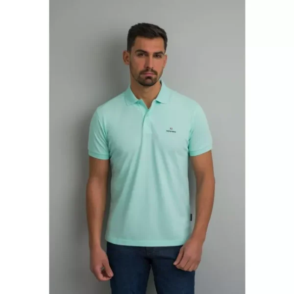 Navy & Green Μονόχρωμο Μπλουζάκι Πόλο