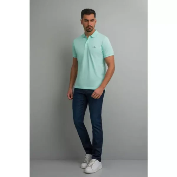 Navy & Green Μονόχρωμο Μπλουζάκι Πόλο - Image 2