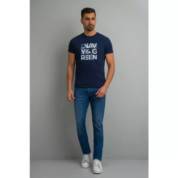Navy&Green Μπλε T-Shirt - Image 2