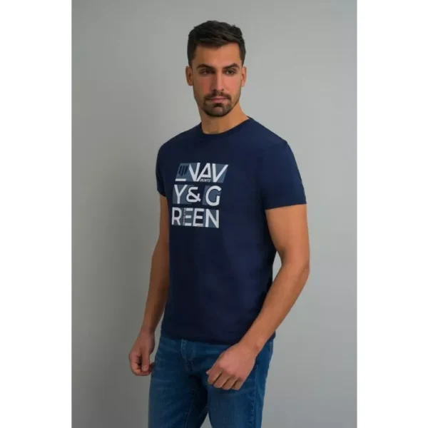 Navy&Green Μπλε T-Shirt - Image 3