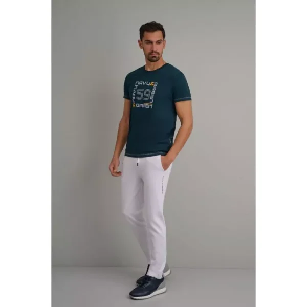 Navy & Green Μπλούζα Λαιμόκοψη με Τύπωμα - Image 2