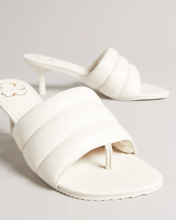 Ted Baker Lyna  Ιβουάρ Δερμάτινα Mules με Λεπτό  Τακούνι - Image 3