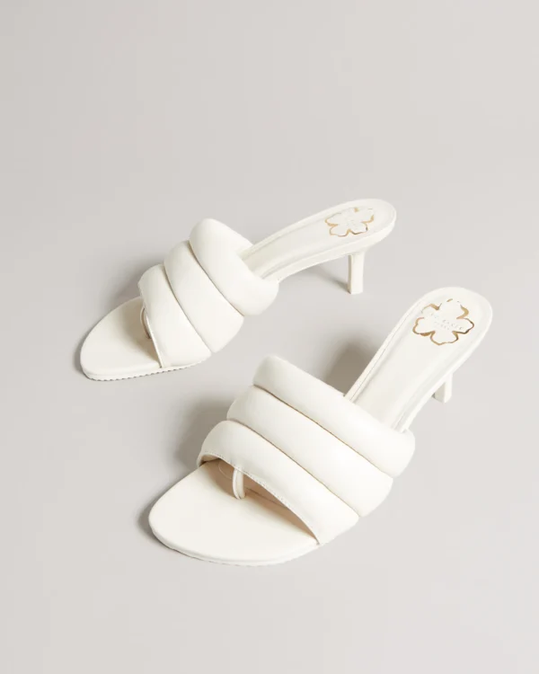 Ted Baker Lyna  Ιβουάρ Δερμάτινα Mules με Λεπτό  Τακούνι - Image 2