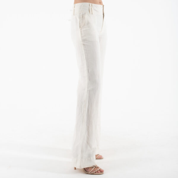 Fairly Off White Παντελόνι Σε Φαρδιά Γραμμή - Image 3