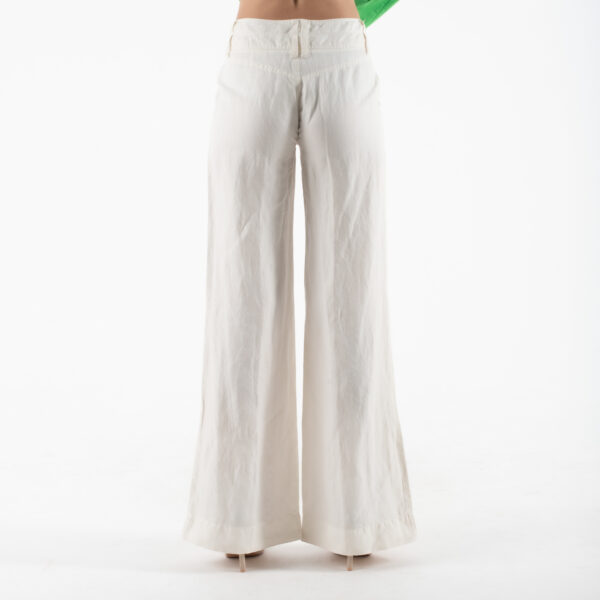 Fairly Off White Παντελόνι Σε Φαρδιά Γραμμή - Image 4