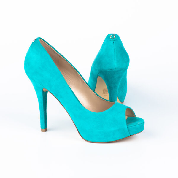 Guess Γαλαζοπράσσινες Σουέτ Γόβες Peep toe - Image 2