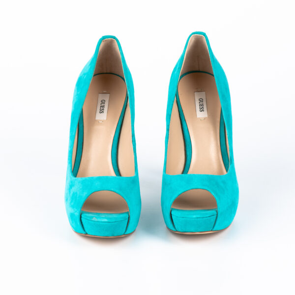 Guess Γαλαζοπράσσινες Σουέτ Γόβες Peep toe - Image 3