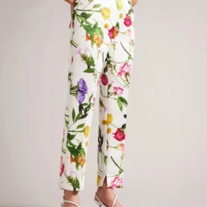 Ted Baker Παντελόνι Floral Print Tapered Leg Trousers