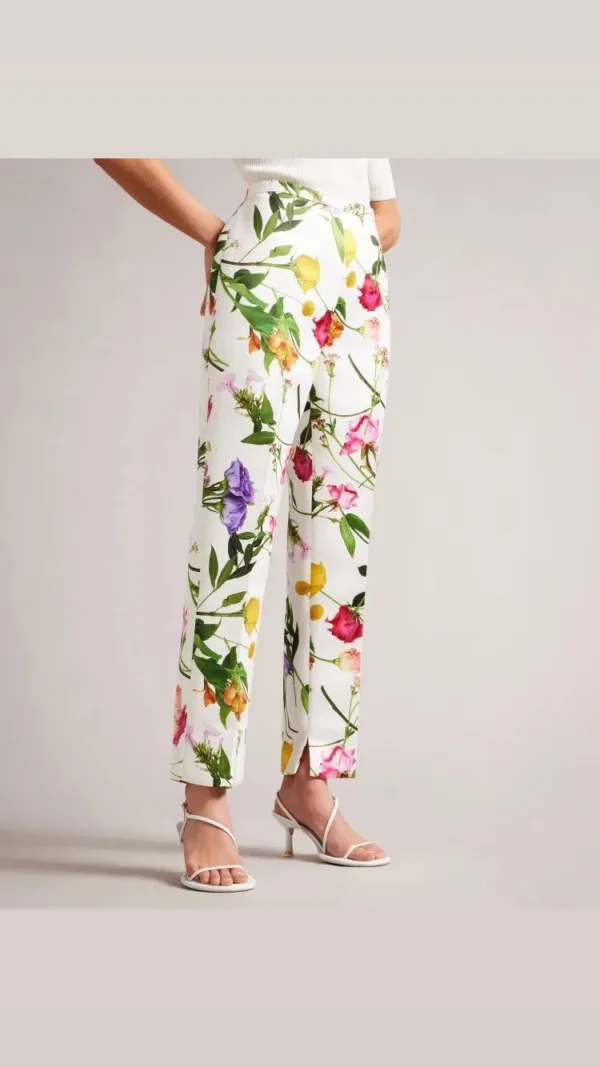 Ted Baker Παντελόνι Floral Print Tapered Leg Trousers