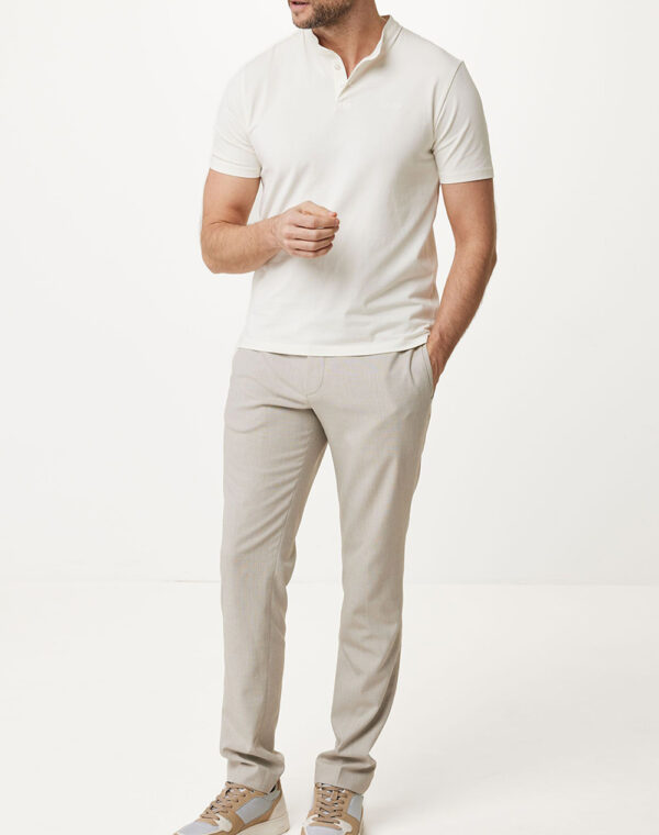Mexx Polo Mονόχρωμο Εκρού με Mao Γιακά με Κοντό Μανίκι - Image 3