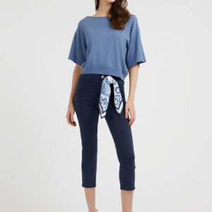 Guess Skinny Capri Μπλέ Σκούρο Παντελόνι