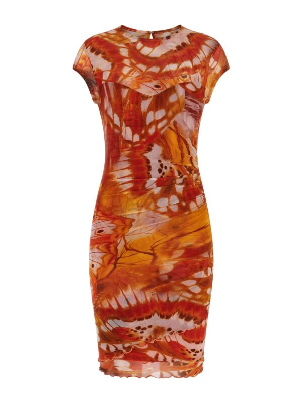 Guess Mini Φόρεμα Εμπριμέ Slim Fit Πορτοκαλί-Καφέ - Image 6