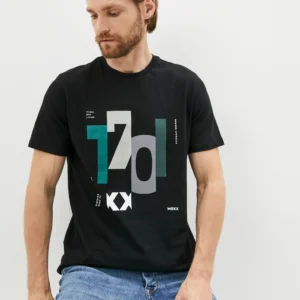 Mexx T-Shirt Μαύρο με Στάμπα