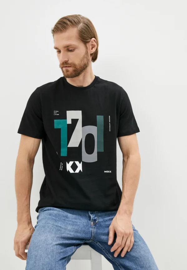 Mexx T-Shirt Μαύρο με Στάμπα