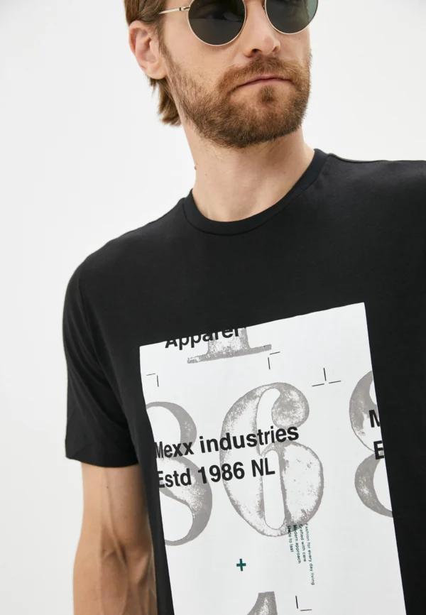 Mexx T-Shirt Μαύρο με Λαιμόκοψη και Στάμπα - Image 3