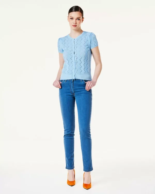 Forel Παντελόνι Τζιν Denim Μπλέ σε Στενή Γραμμή - Image 2