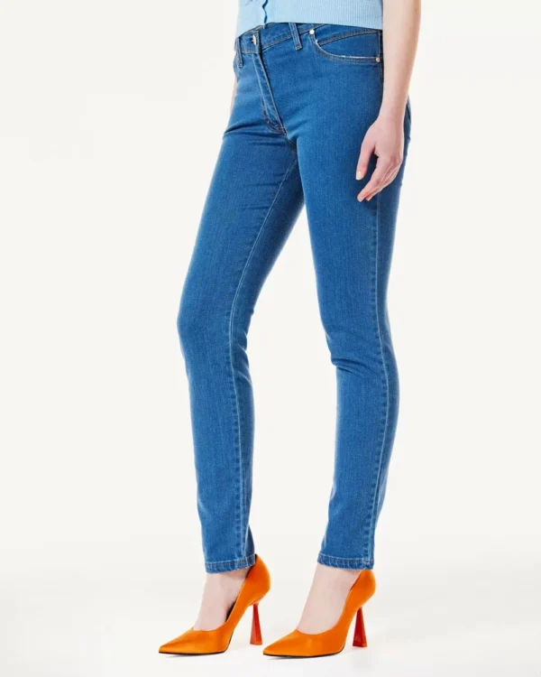 Forel Παντελόνι Τζιν Denim Μπλέ σε Στενή Γραμμή - Image 3