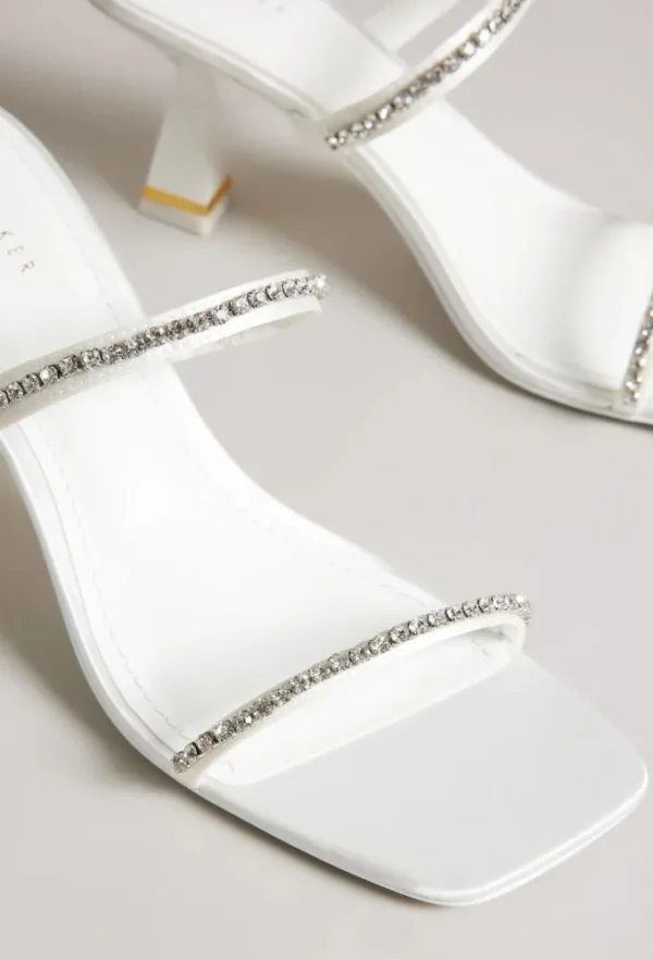 Ted Baker Rinita Λευκά Πέδιλα με Στρας και Λεπτά Λουράκια - Image 4