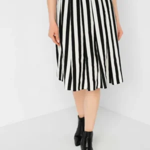 Mexx Midi Κλος Φούστα Ριγέ Ασπρόμαυρη