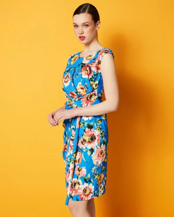 Forel Φόρεμα Μπλέ Floral by Vassilis Zoulias - Image 4
