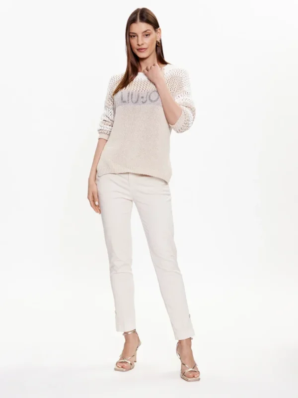 Liu Jo Παντελόνι Chino Εκρού Regular Fit