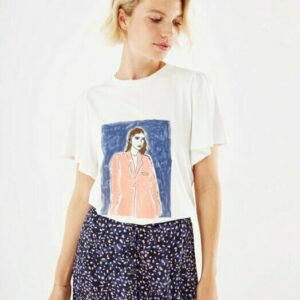 Mexx T-Shirt Off-White με Στάμπα