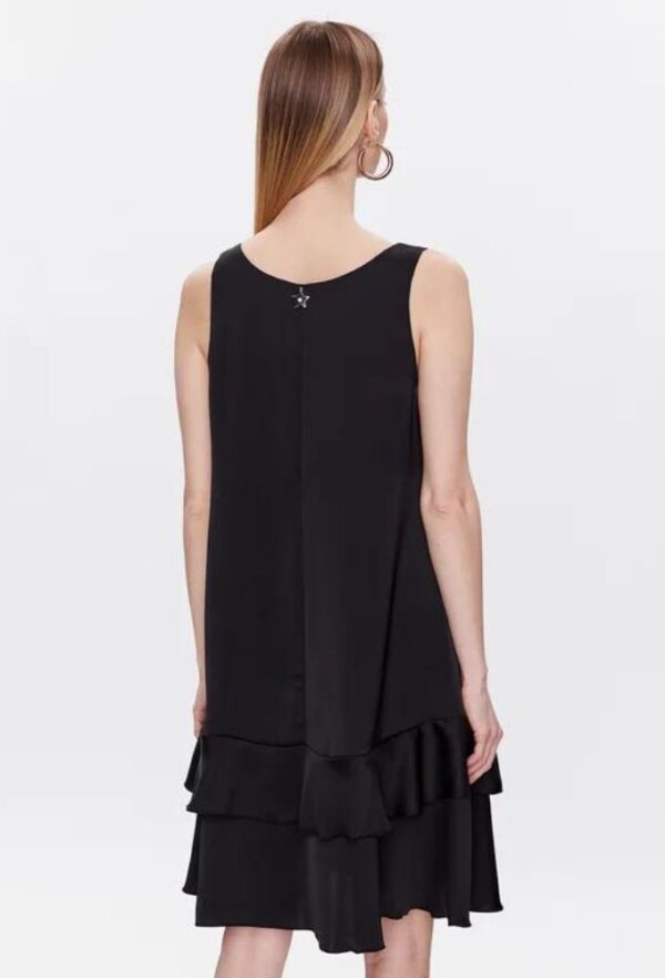 Liu Jo Midi Φόρεμα Μαύρο Regular Fit με Βολάν - Image 4