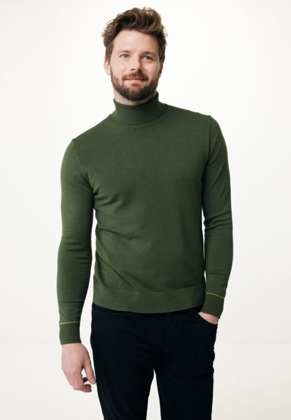 Mexx Fashion Ανδρικό Πουλόβερ Μακρυμάνικο Ζιβάγκο Πράσινο