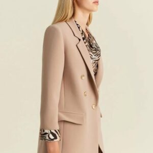 Forel Σακάκι Μπεζ με Μανσέτες σε Animal Print