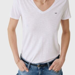 Mexx Fashion Γυναικείο Αθλητικό T-shirt με V Λαιμόκοψη Λευκό