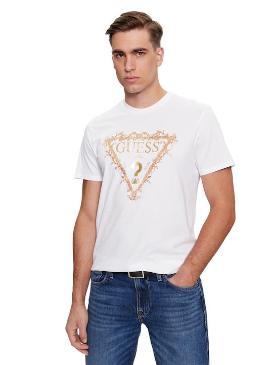 Guess Ανδρική Μπλούζα Κοντομάνικη Άσπρo