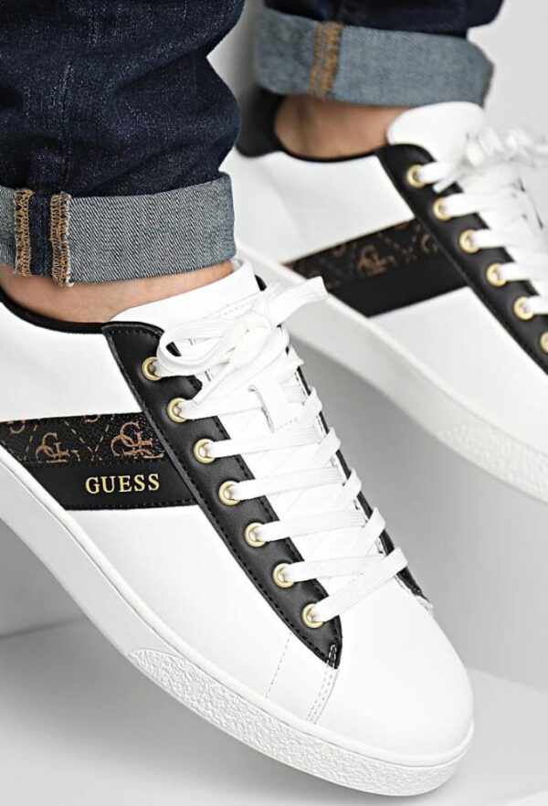 Guess Nola Ii Ανδρικά Sneakers Λευκά με Καφέ - Image 2