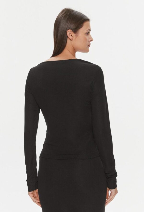 Guess Γυναικεία Μπλούζα Μακρυμάνικη Μαύρη Slim Fit - Image 4