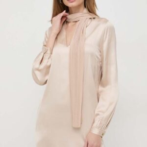 Liu Jo Mini Φόρεμα Satin Μονόχρωμο Μπεζ