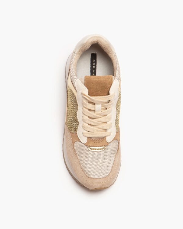 Corina Sneaker Μπεζ Χρυσό με εσωτερική φιάπα - Image 2
