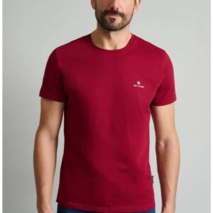 Navy&Green T-Shirt με Λαιμόκοψη Μπορντό