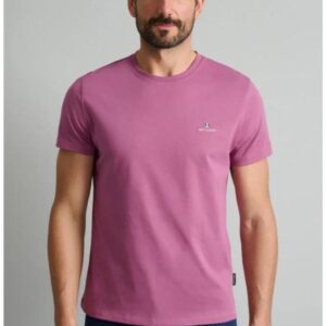 Navy&Green T-Shirt με Λαιμόκοψη Σομόν Σκούρο