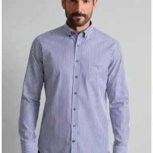 Navy&Green Πουκάμισο Mπλέ/Άσπρο Comfort Fit