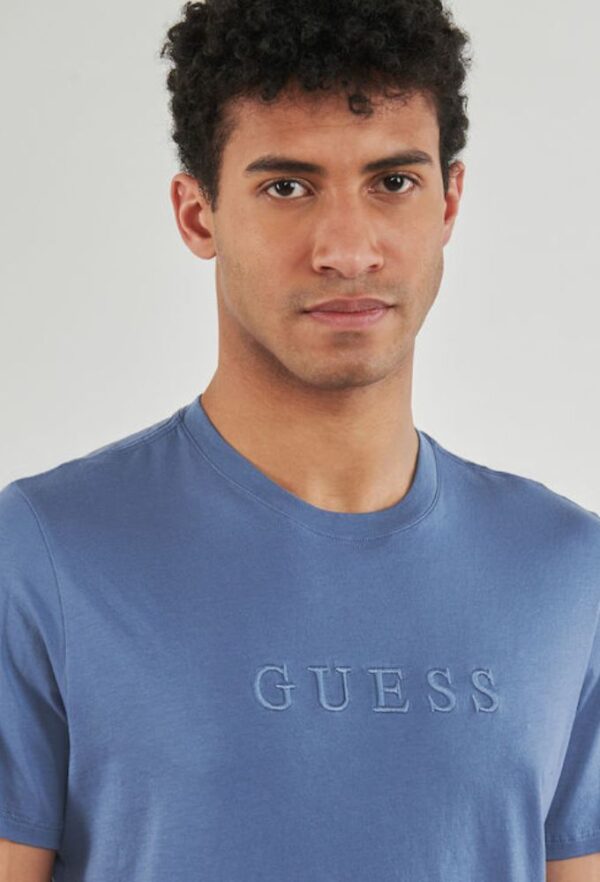 Guess Ανδρικό T-shirt Κοντομάνικο Μπλέ - Image 3