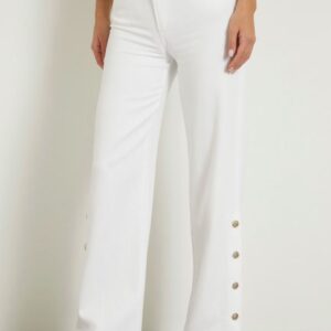 Guess Ψηλόμεσο Τζιν Παντελόνι Wide Leg Λευκό