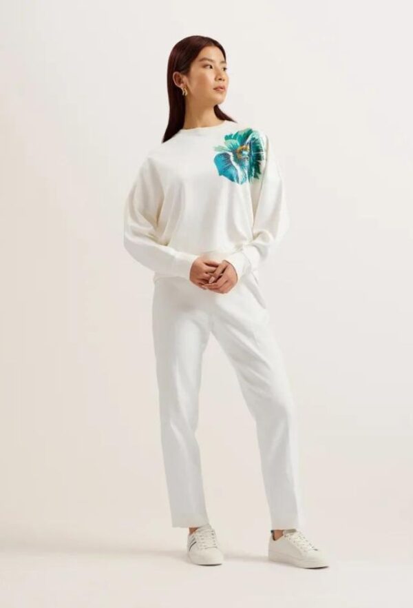 Ted Baker Γυναικείο Φούτερ Λευκό με Διακοσμητικές Παγιέτες - Image 3
