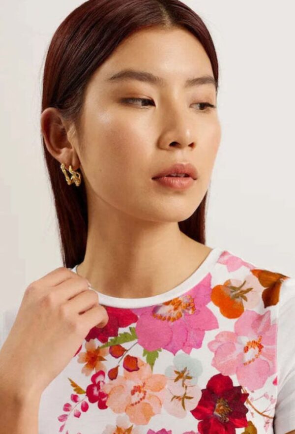 Ted Baker Γυναικεία Μπλούζα Κοντομάνικη Floral Πολύχρωμη - Image 5