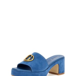 Guess Mules Μπλέ με Φιάπα και Χοντρό Τακούνι