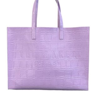 Ted Baker Γυναικεία Τσάντα Ώμου Κροκό Μεγάλη Λιλά