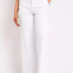 Guess Γυναικείο Βαμβακερό Capri Παντελόνι σε Relaxed Εφαρμογή Λευκό