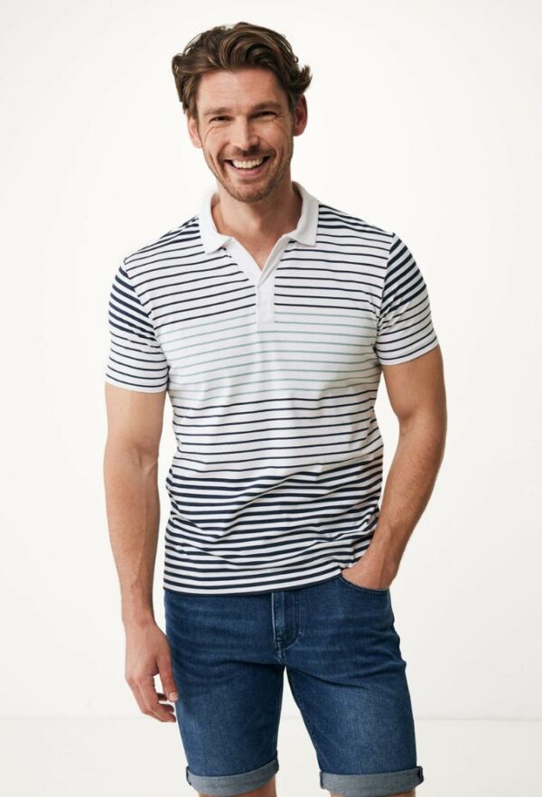 Mexx Fashion Ανδρικό Polo Κοντομάνικο Λευκό με Ρίγες