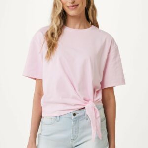 Mexx Fashion Γυναικείο T-shirt Ροζ με Δέσιμο Μπροστά