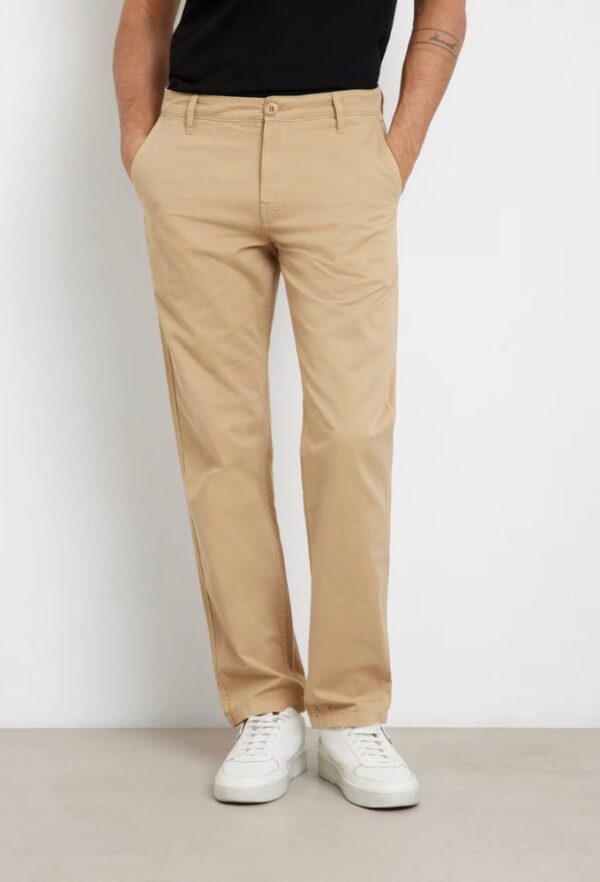 Guess Ανδρικό Παντελόνι Slim Μπεζ με Κανονική Μέση